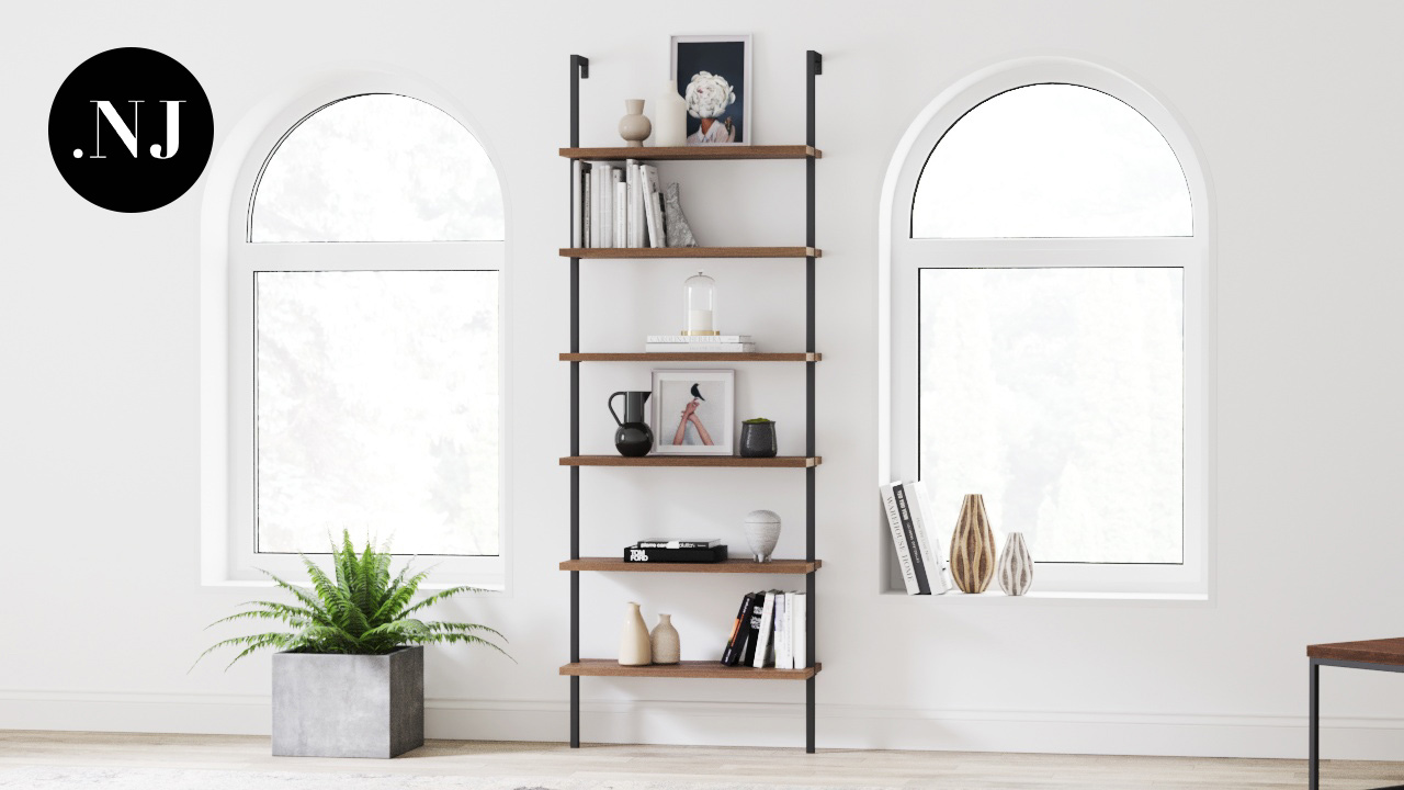 Amazon.com: Nathan James Theo 6-Shelf Tall Bookcase, Wall Mount