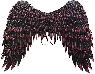 Adult Fairy Wings Angel Wings 3D Printed Foldable Wings Cosplay Non-Woven Fabric Adult Kids Halloween Wings Black Wings with Elastic Band for Halloween Carnival 38x30in