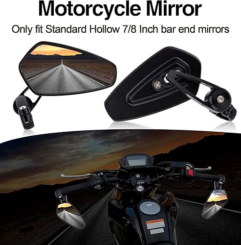 Miniatura 4 de Espejos de extremo de barra de motocicleta compatibles con Honda GROM MSX125 Kawasaki Z650 Z125 Z900 Z750 SV650 Yamaha MT-07 MT-03 MT-09 MT-10 FZ09