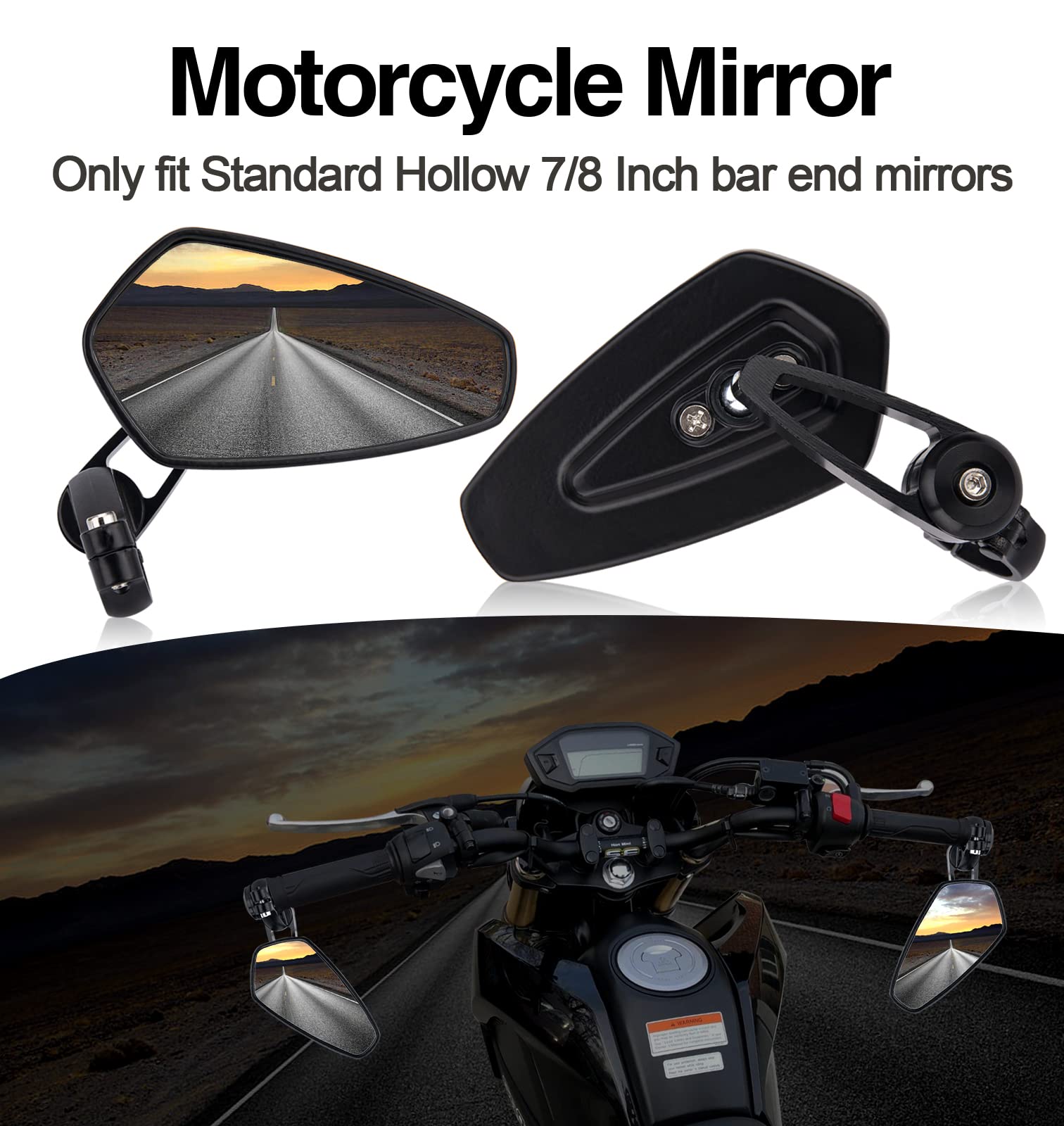 Motorcycle Handle Bar End Mirrors For Honda CBR300R CBR500R CBR650F CBR600RR LO - Foto 8