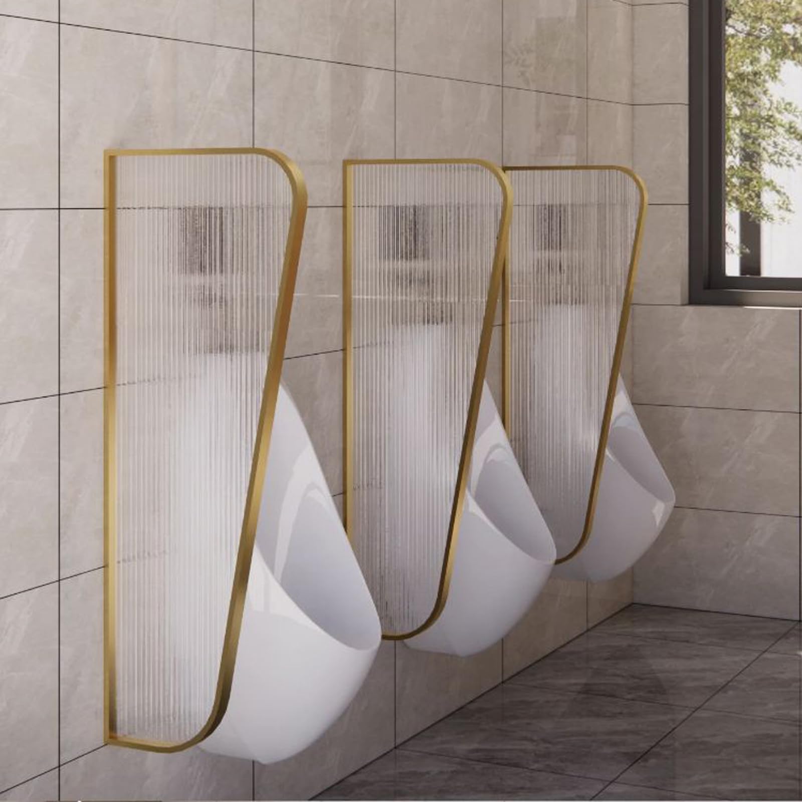 AYCDL Urinal Screen Toilet Partition, Urinal Privacy Screen Toilet Partition, Urinal Partition Wall Partition Translucent Glass Panel,B-2PCS