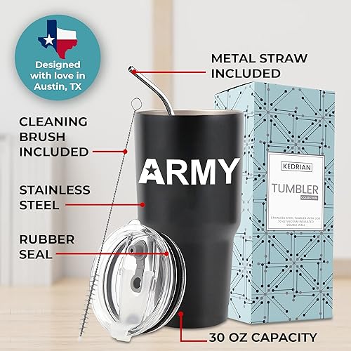 Miniatura 5 de Vaso del Ejército de 30 onzas, Regalos Militares para Hombres Taza de Viaje de Café, Regalos de Graduación del Ejército para Él, Regalos del