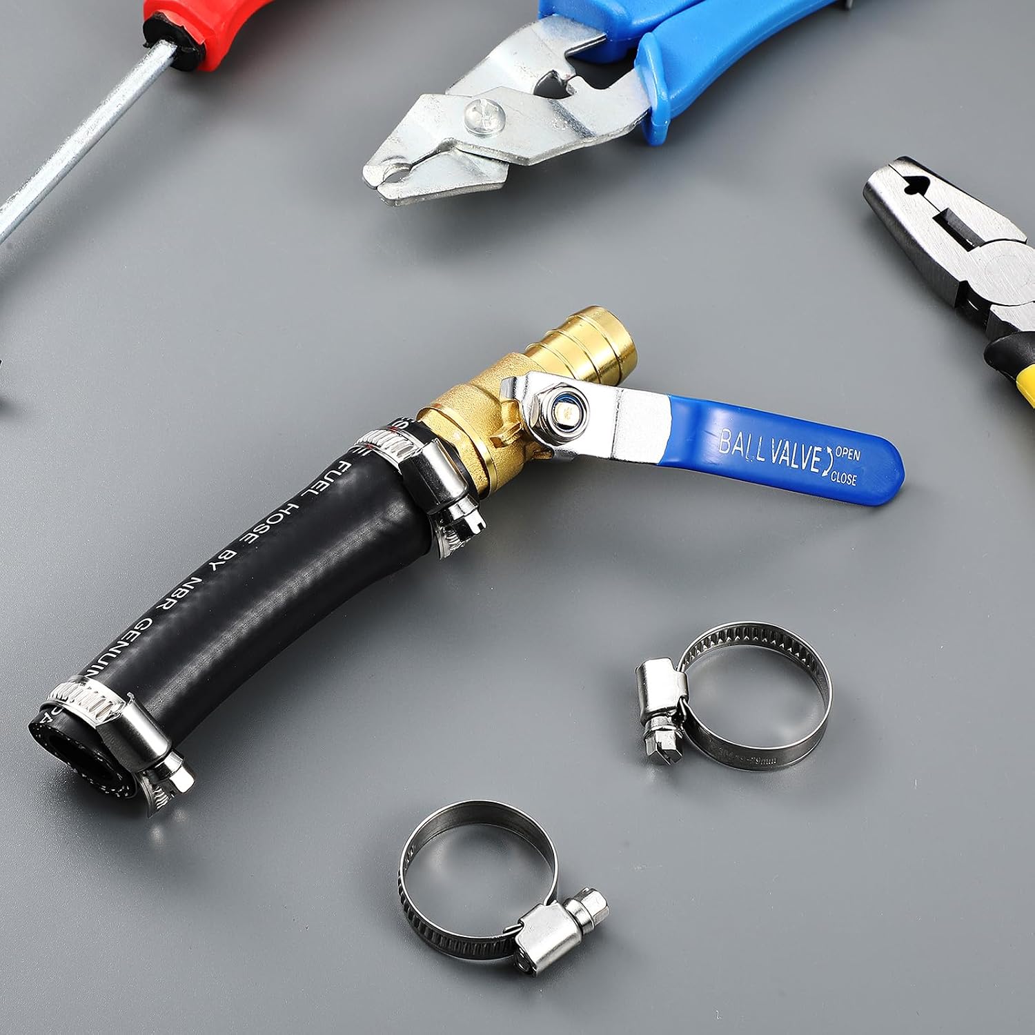 Threlaco A/C Hack Kit Compatible with Ram 2019 2020 2021 2022 1500 2500 3500 Truck with Weak/Warm Air Conditioning from Factory Heater Core Bypass Kit, W/Clamps Hose Shut Off Valve, Gas & Diesel