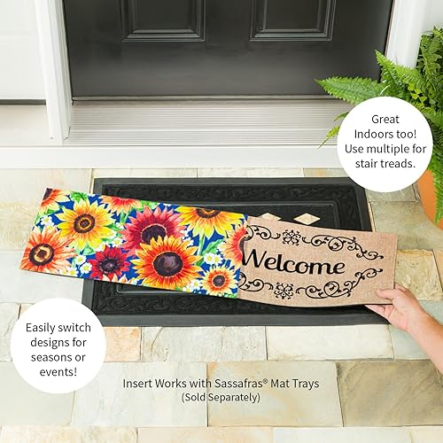 Miniatura 7 de Evergreen Sassafras Blessed Floral Arrangement - Felpudo intercambiable para entrada  Interior y exterior  22 pulgadas x 10 pulgadas  Parte trasera