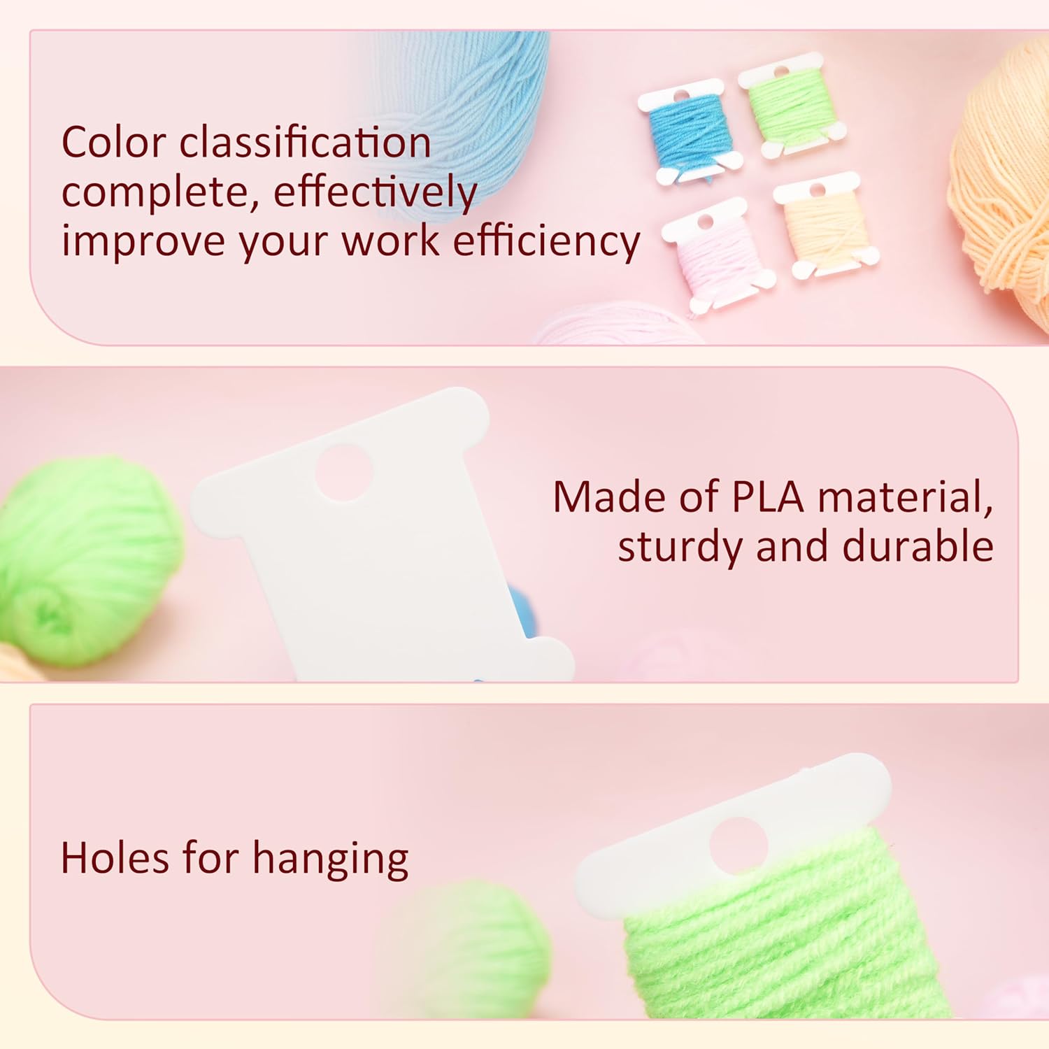 300PCs Embroidery White Floss Bobbins with 3 Packs Customizable EVA Foam Insert for Bisley MultiDrawer Cabinet or 15 * 11-inch Multi-Drawer Cabinet, Embroidery Floss Organizer, Cross Stitch Storage