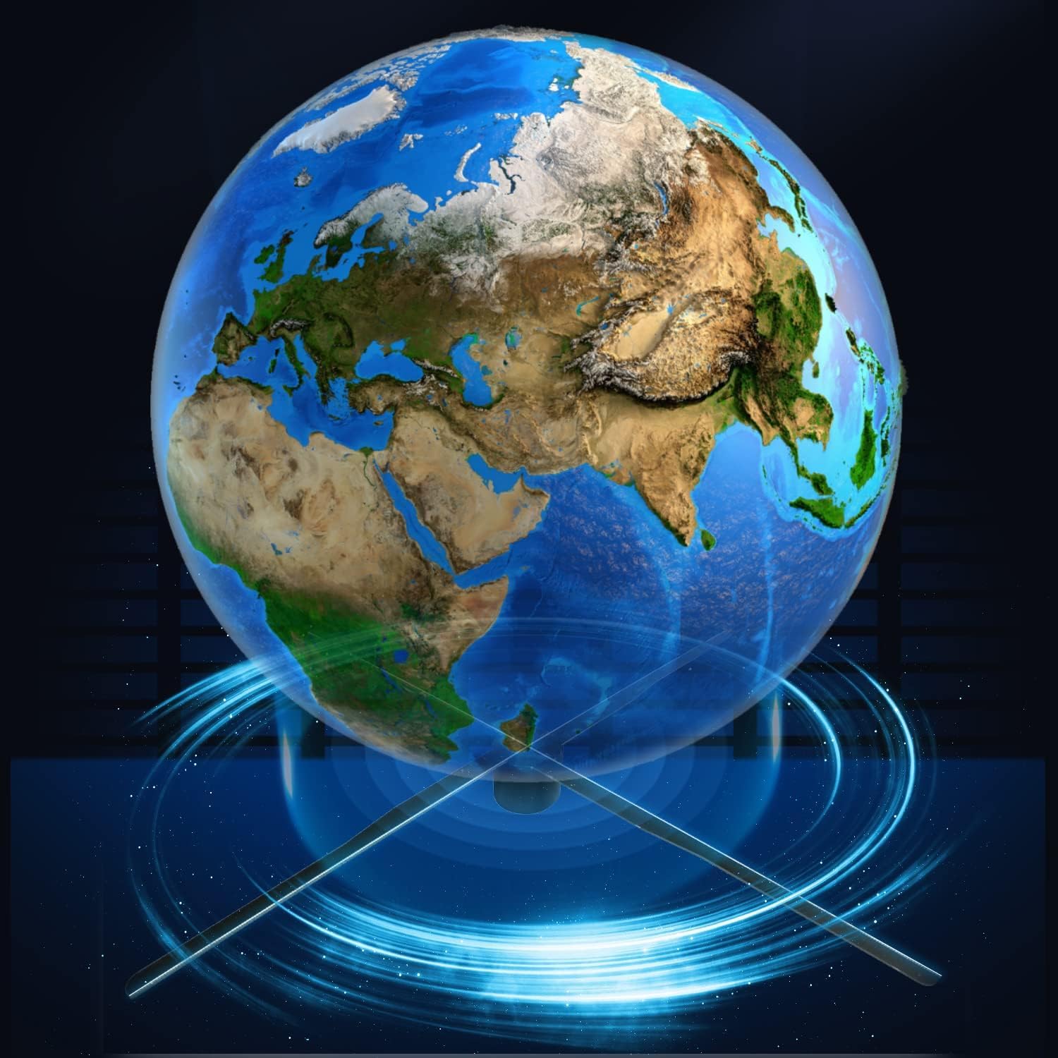 80cm (32Inches) 4-Blade Ultra-Large 3D Hologram Fan, HD LED Holographic Spinning Projector Display, Transparent Projection for Events and Shopping Malls