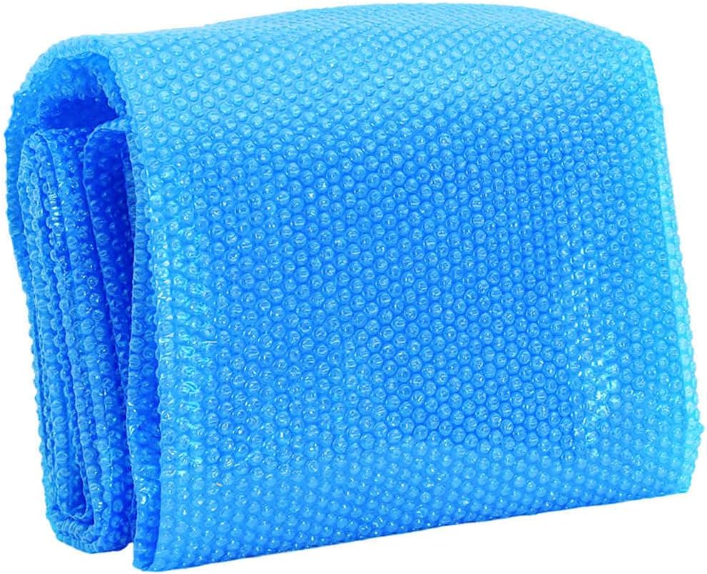 vidaXL Blue Rectangular Solar Pool Cover - 393.7"x236.2" - PE Air Chambers - Promotes Heat Retention, Decreases Water Evaporation & Chemical Usage, Easy Installation