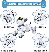 Vista 4 de Perro Robot de Juguete con Control Remoto: Perro Robótico Programable para Niños, Perro Robot Interactivo Inteligente, Mascota Robot que Baila