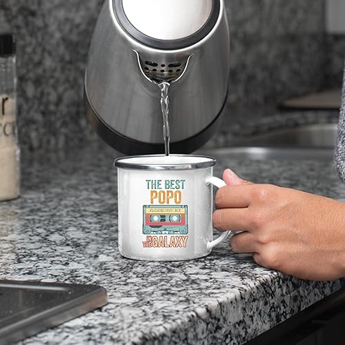 Miniatura 4 de Fathers Day Mothers Day Gift Funny Humor Galaxy Best POPO 12oz Enamel Silver Mug