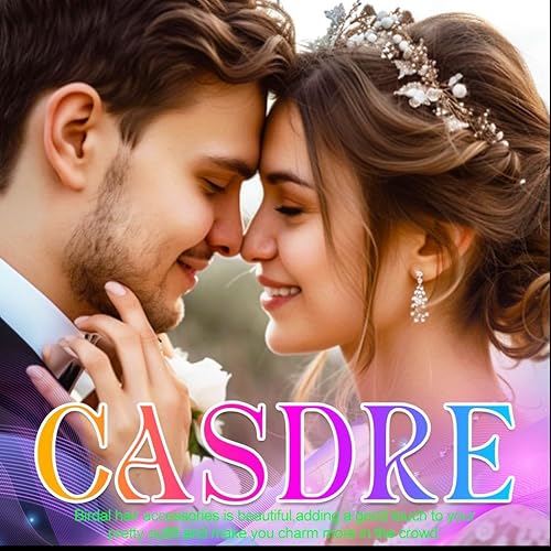 Miniatura 5 de Casdre Peine de pelo de novia de cristal, accesorios para el cabello para mujeres y niñas (A plateado)