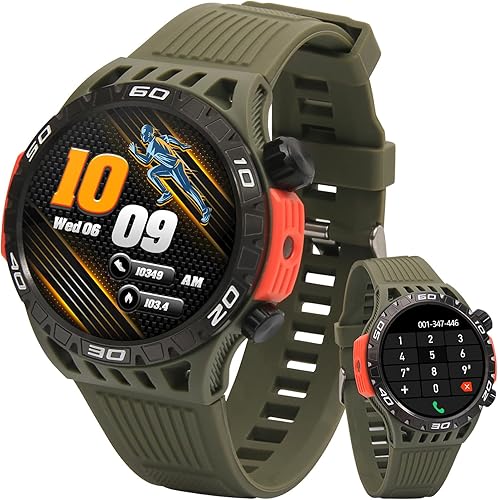 Saintland Military Smart Watches for MenWomen (AnswerMake Call),1.6 Inches HD Outdoor Tactical Sports Rugged Smartwatch, 20 Sports Modes, 5ATM