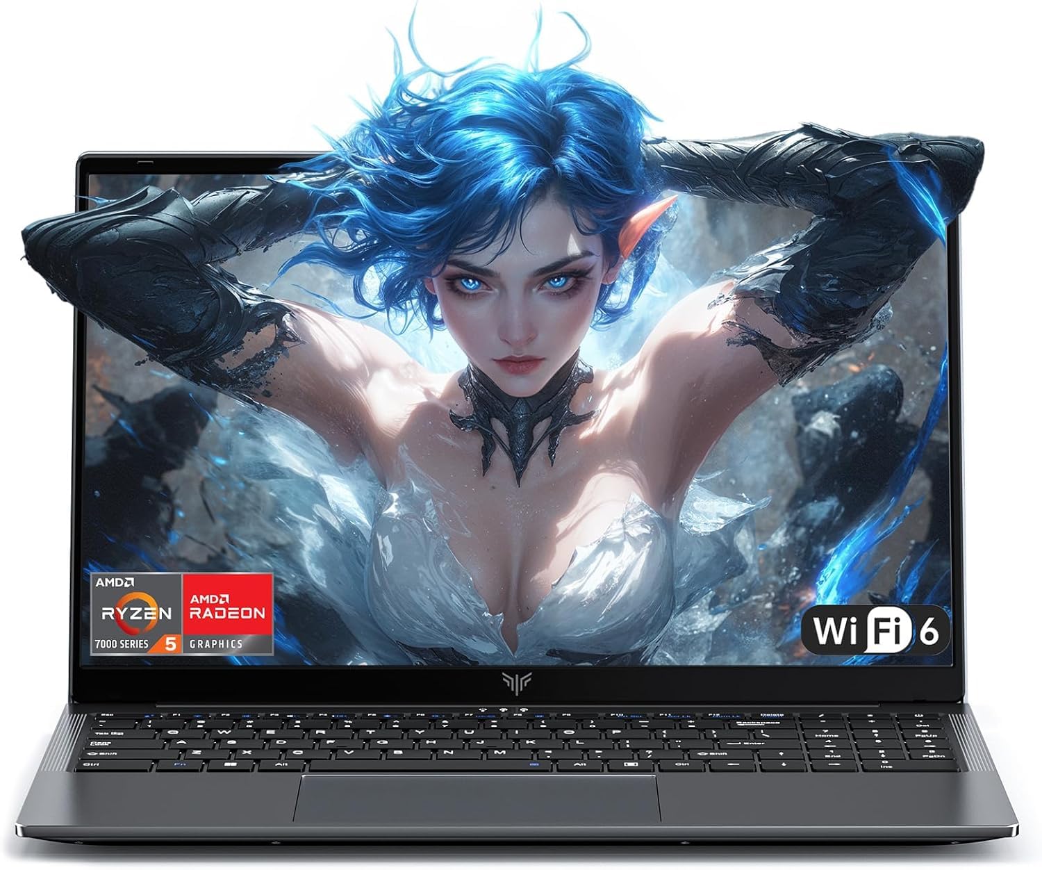 Tivique PC Portatile 15.6" FHD 1920x1080,Ryzen 5 7430U Processore Fino a 4.3 GHz Gaming Laptop 16GB RAM DDR4 * 2.512GB M.2 SSD Laptop,BT5.0, USB3.2,HDMI,Type-C,54.7 Wh Batteria,WiFi 6.0