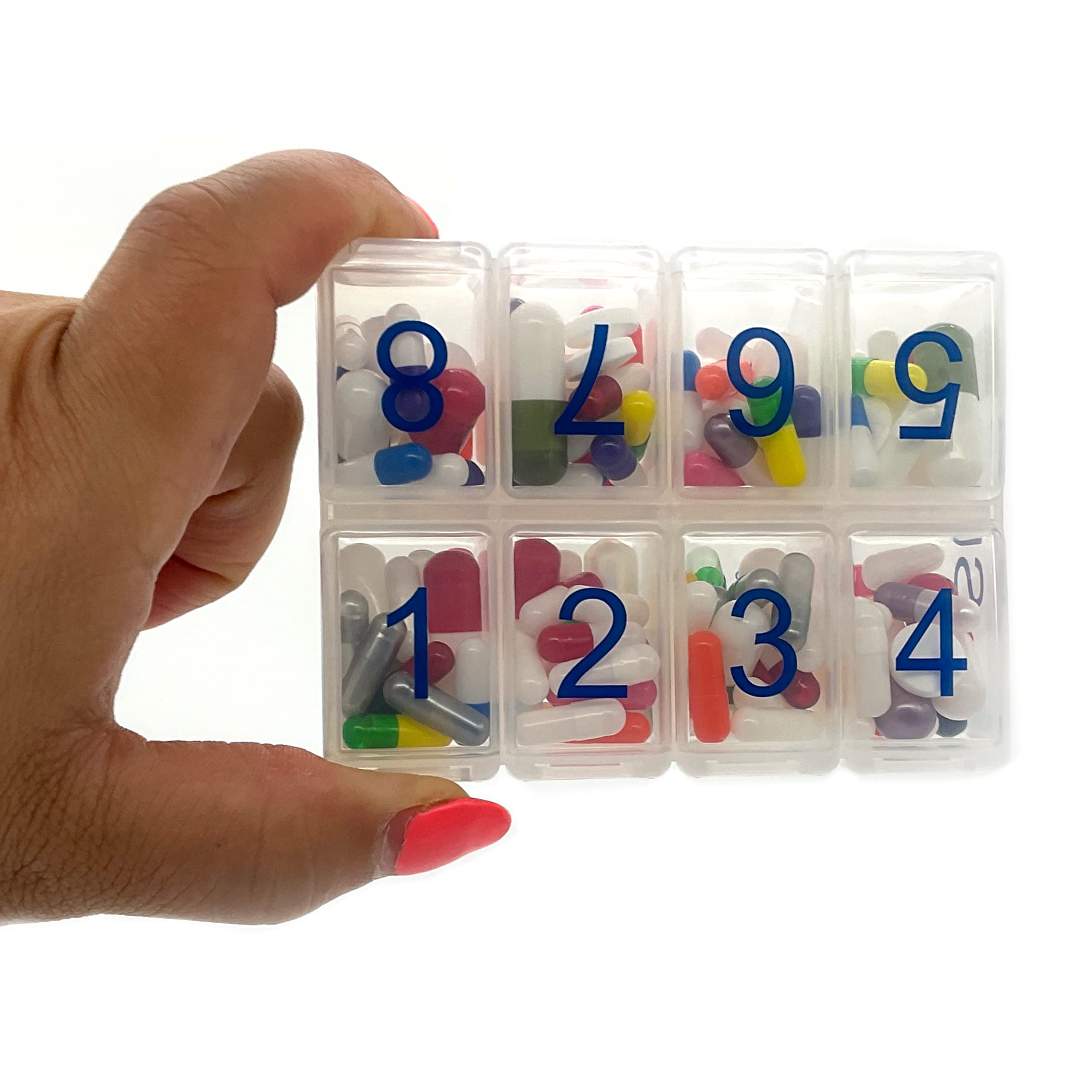 e-pill Organizador semanal grande de píldoras 8 veces al día x 7 días - Transparente