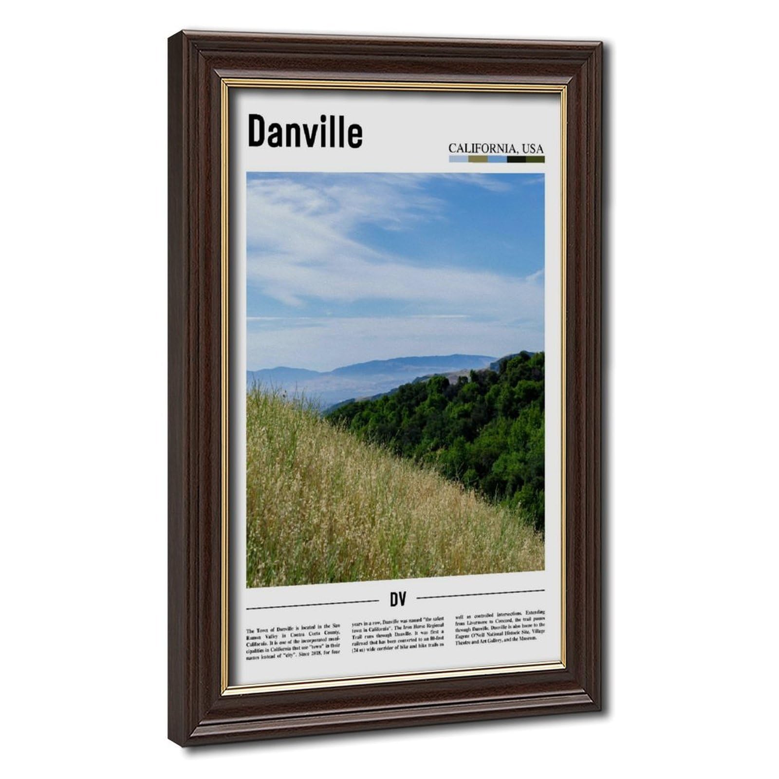 Wcyb Mokume Gane Frame Danville Contra Costa County California Usa Scenery Travel Posters Prints Canvas Deco Paintings Wall Art Hangable Frame 20" L X 30" W