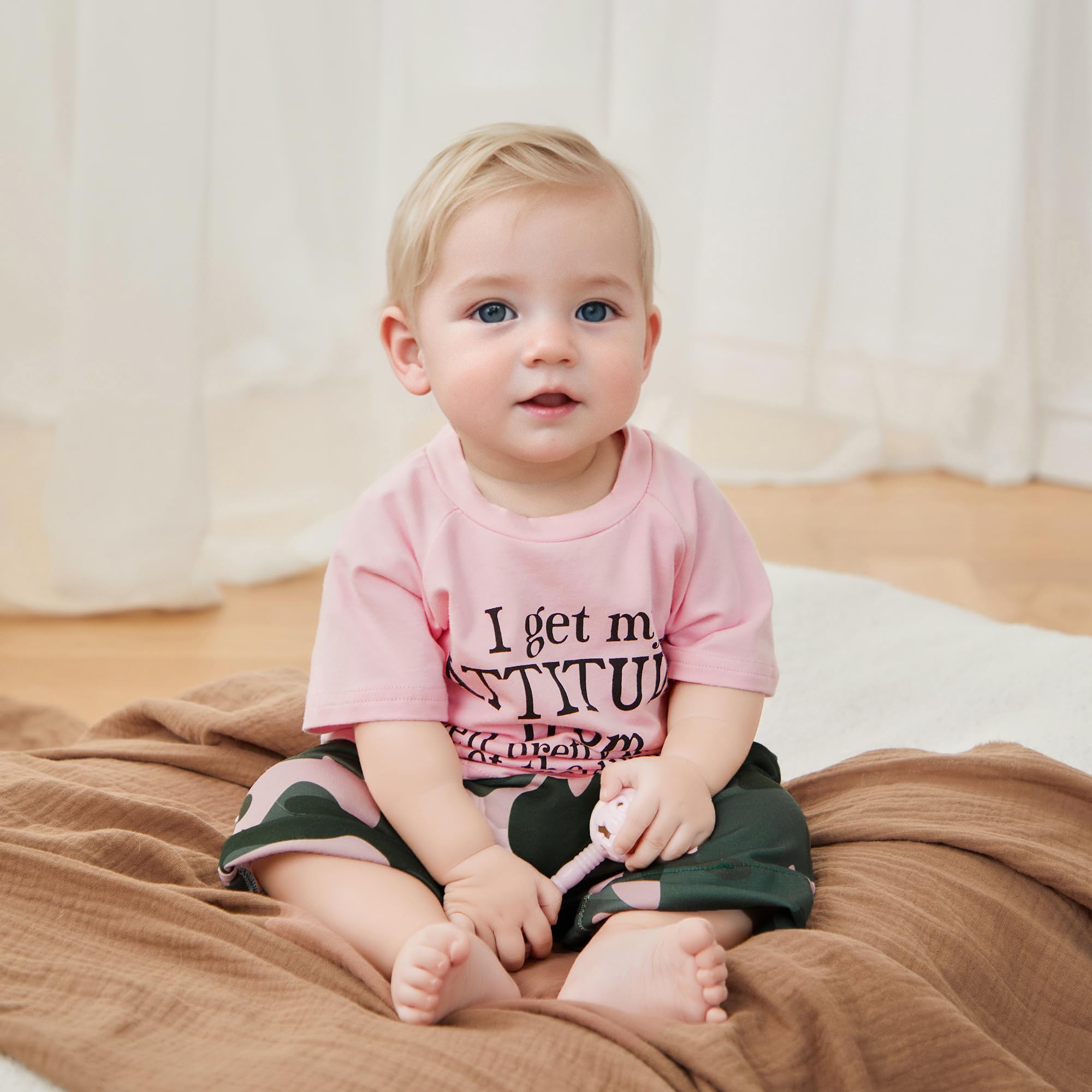 Fernvia Toddler Girls Clothes 1T 2T 3T 4T 5T Summer Outfits Baby Kids Short Sleeve T-Shirt Tops & Camouflage Shorts Sets (B-Pink, 2-3 Years)