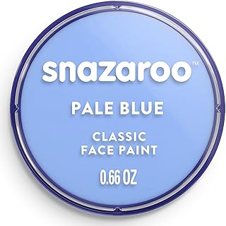 Snazaroo - Pintura facial y corporal, 18 ml, color azul pálido, profesional a base de agua, pastilla de aquacolor individual para adultos, niños y efectos especiales