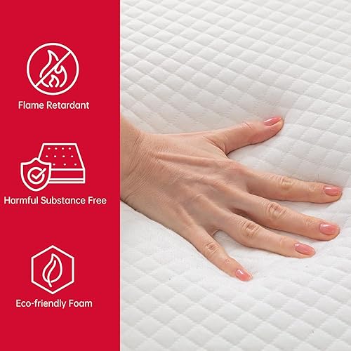 Miniatura 5 de FDW - Colchón de espuma viscoelástica de gel para dormir fresco y para alivio de la presión, firmeza media, con certificación CertiPUR-US, cama en
