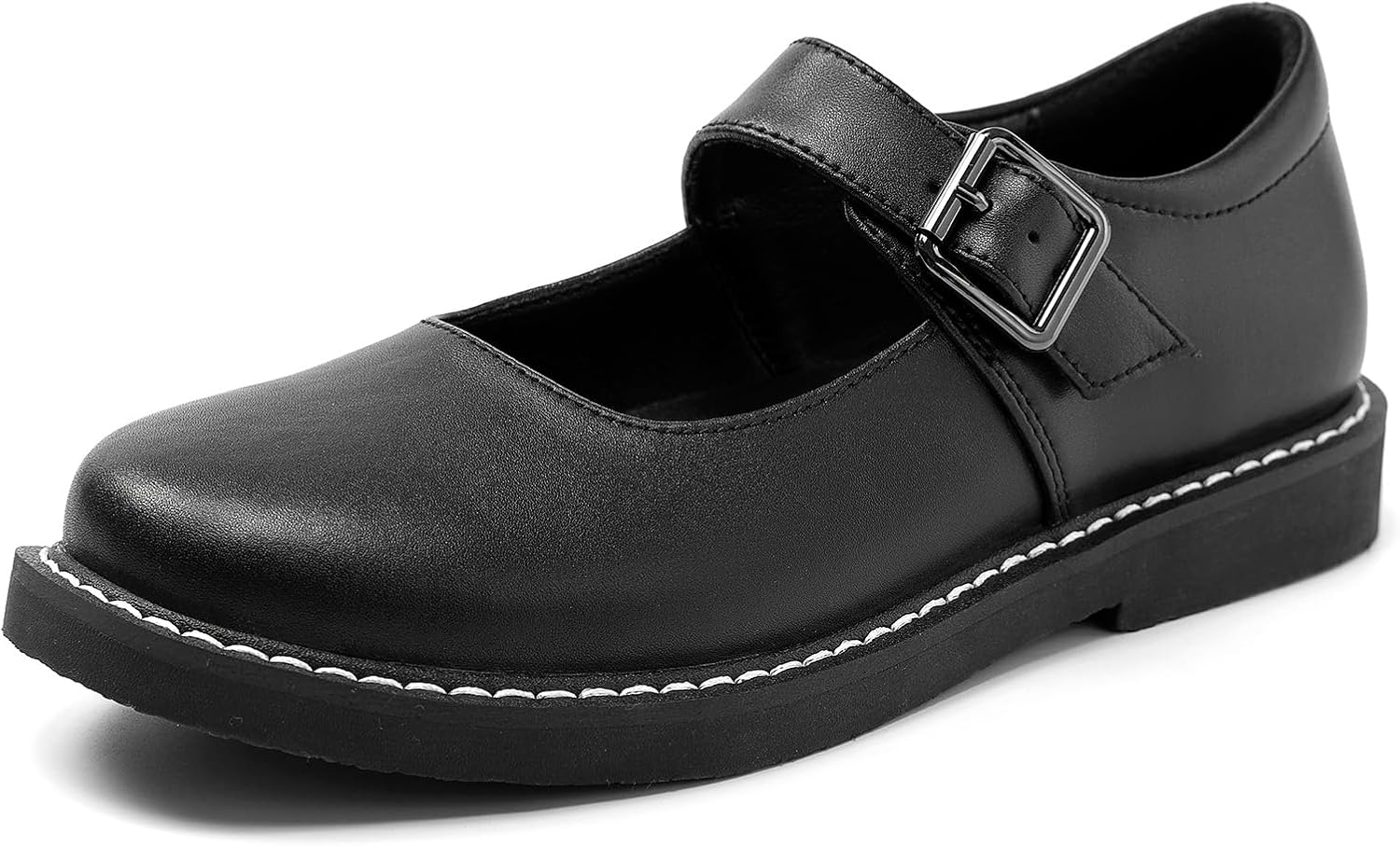 Women's Mary Jane Oxford Shoes Leather Non-Slip Dress Vintage Buckle Design for Casual Formal Work Shoes Girls School Office Comfort Flats. - Image 4