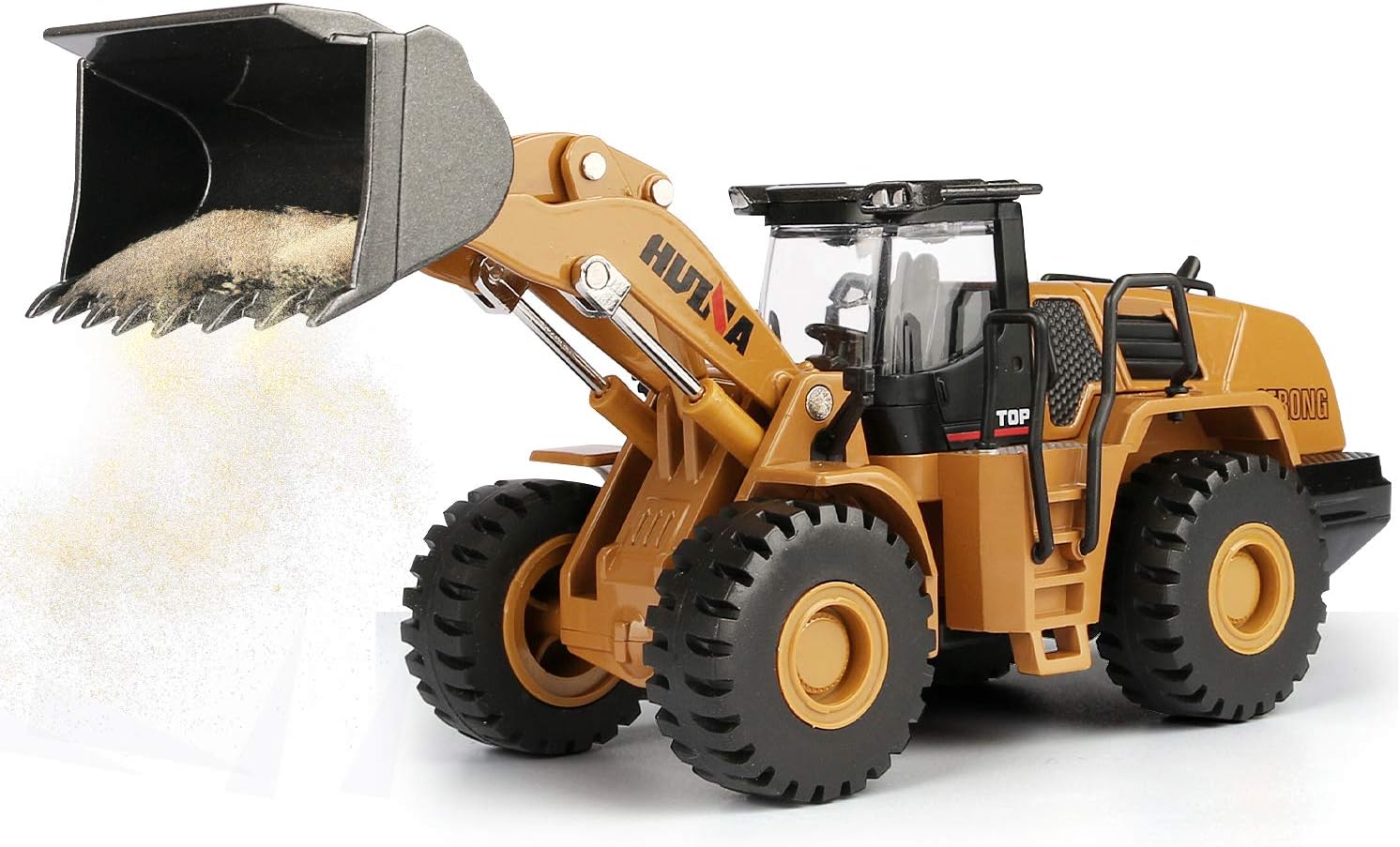 1/50 Scale Diecast Four Wheel Loader Truck Toy, Metal Construction Equipment Bulldozer Models for Kids (Wheel Loader)
