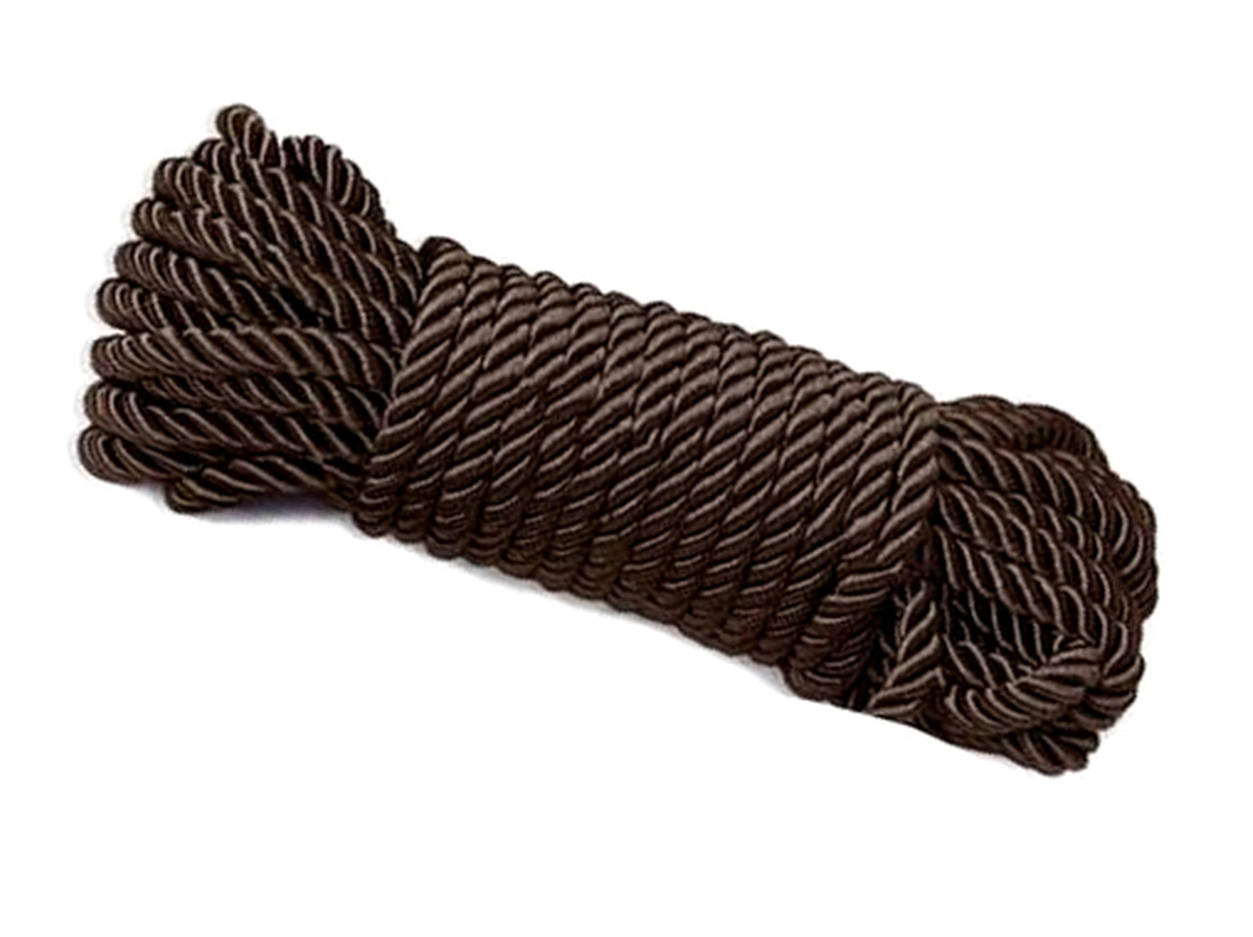 Soft Silk Rope Solid Braided Twisted Ropes,10m Durable and Strong All Purpose Twine Cord Rope String Thread Cord (Brown)