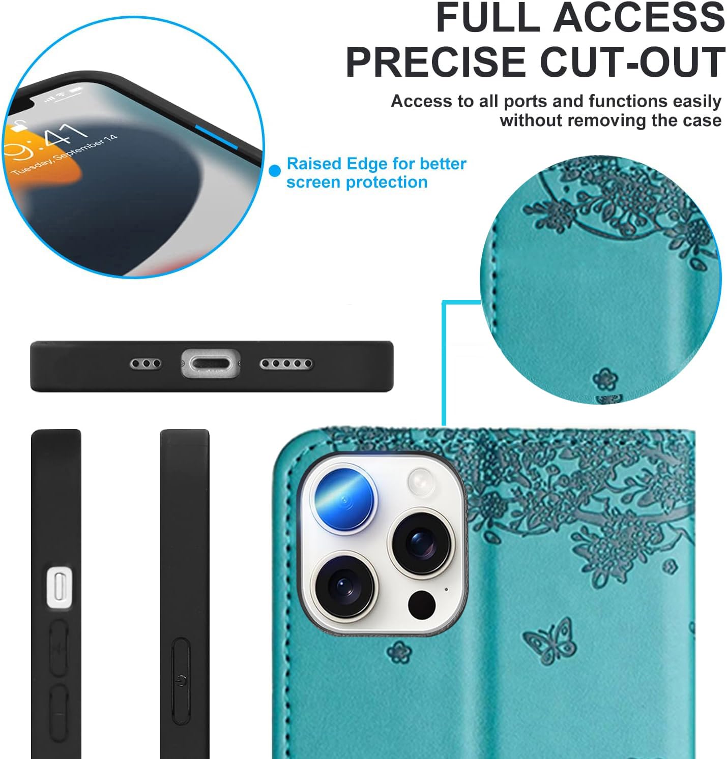 Custodia Portafoglio In Pelle Per IPhone 14 Pro: Magnetica, Con Supporto E Slot Per Carte, Colore Marrone - 2