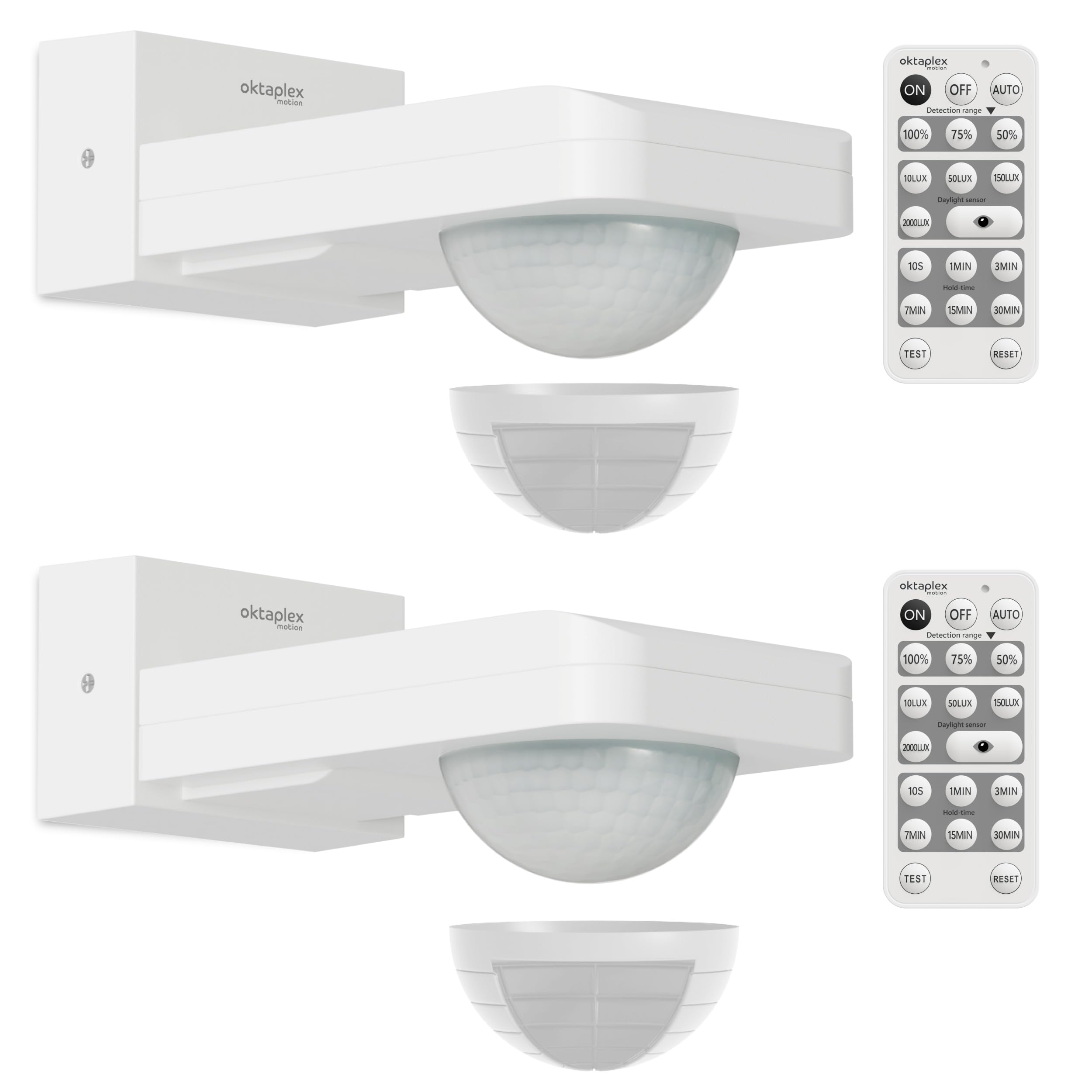 Oktaplex Tea set da 2 sensori di movimento per esterni Bianco 9 m