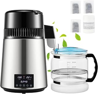 Silver Water Distiller 4L 1.5L/H Dual-Temp - Distilled Water Maker with Timing - Ideal for Home Use