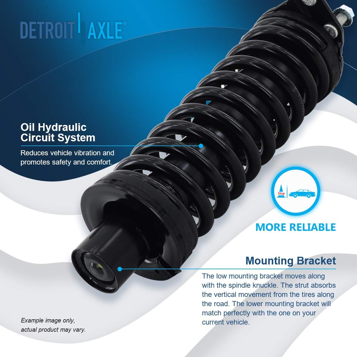 Detroit Axle - Front 4pc Struts Kit for 02-05 Jeep Liberty, Struts & Coil Spring Wheel Bearing Hubs 2002 2003 2004 2005 Replacement Suspension