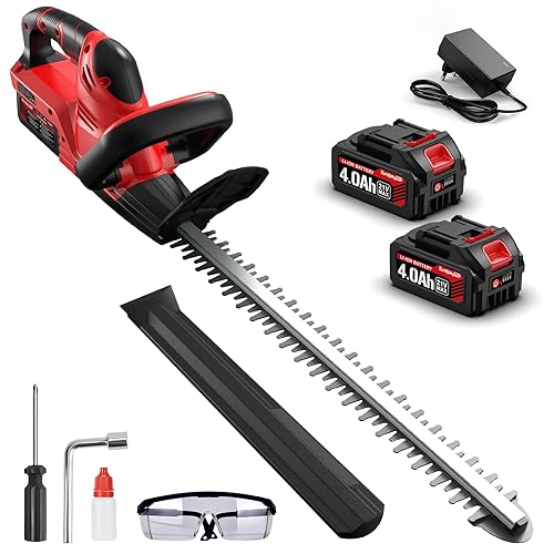 52CM Taille Haie Batterie, 21V Brushless Taille Haie Electrique sans