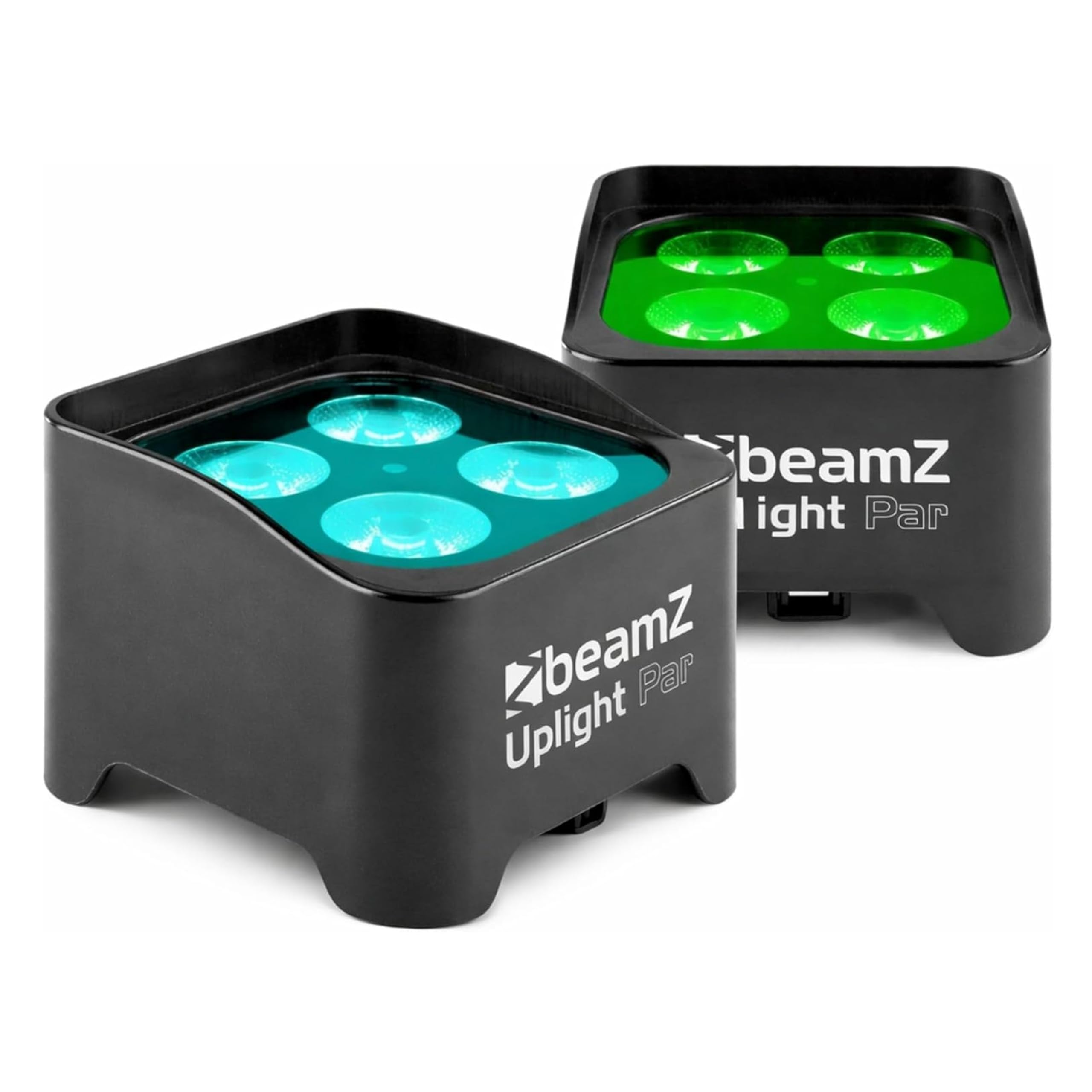 BeamZ BBP90 Pack 2 focos PAR LED RGB-UV 4x4W con batería | Pack profesional, funcionamiento inalámbrico, montaje rápido, para eventos y alquiler