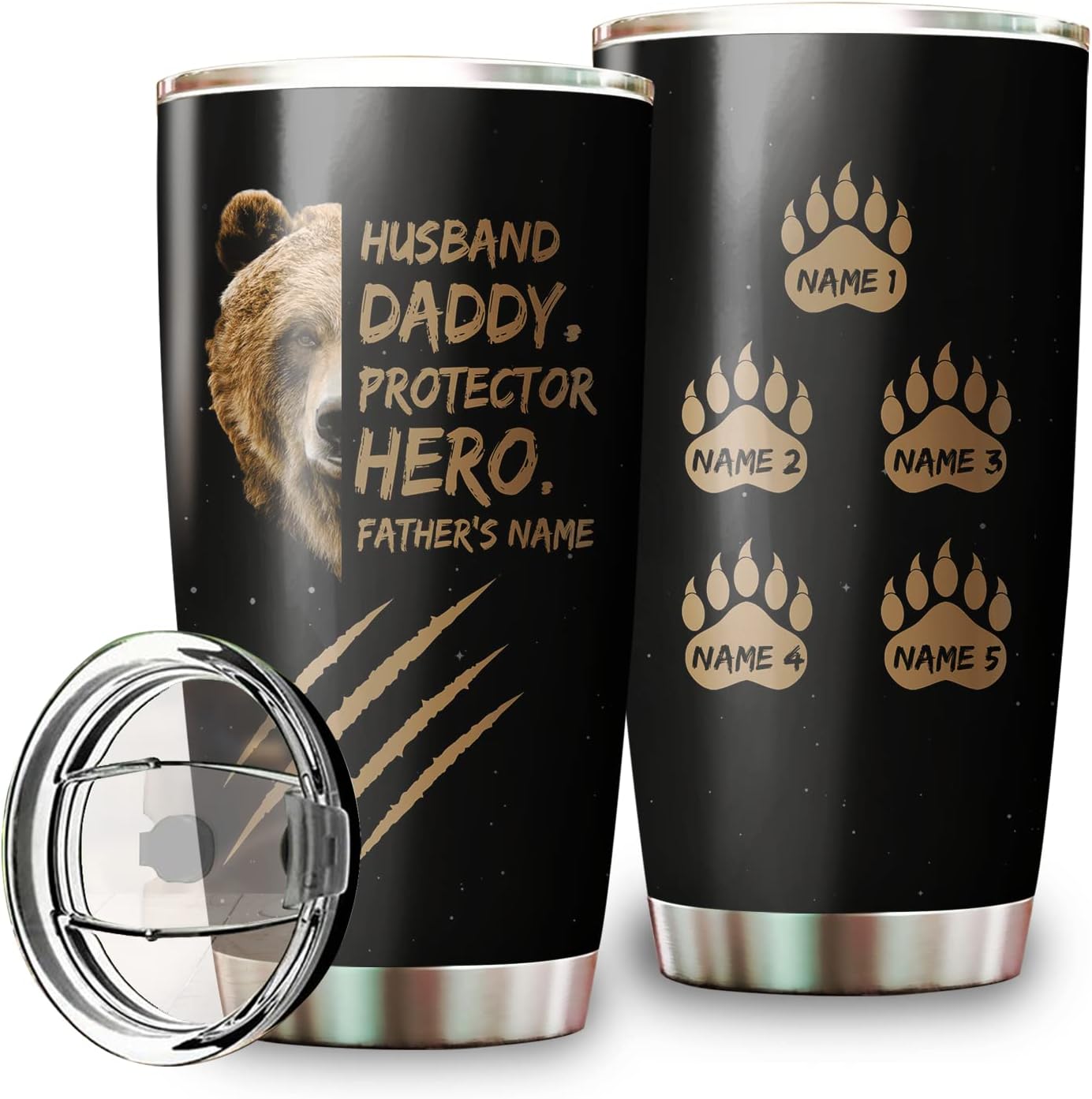 Customized Papa Bear Tumbler Personalized Gift for Puerto Rico
