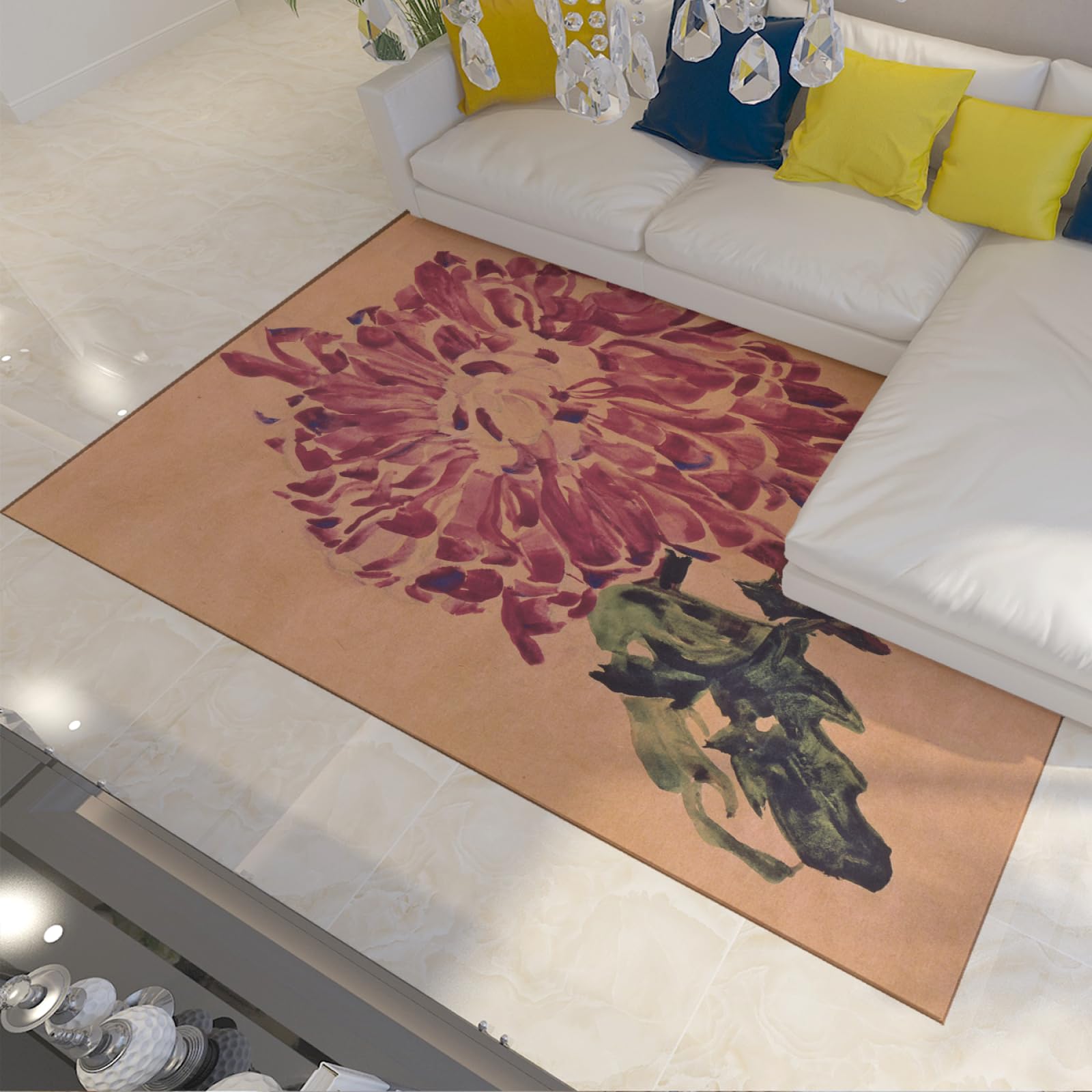 Tapis Egon Schiele poils ras lavable fini la poussière grand tapis salon