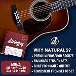Stringjoy NB1356 Naturals Phosphor Bronze Acoustic Guitar Strings (Medium Gauge - 13-56)