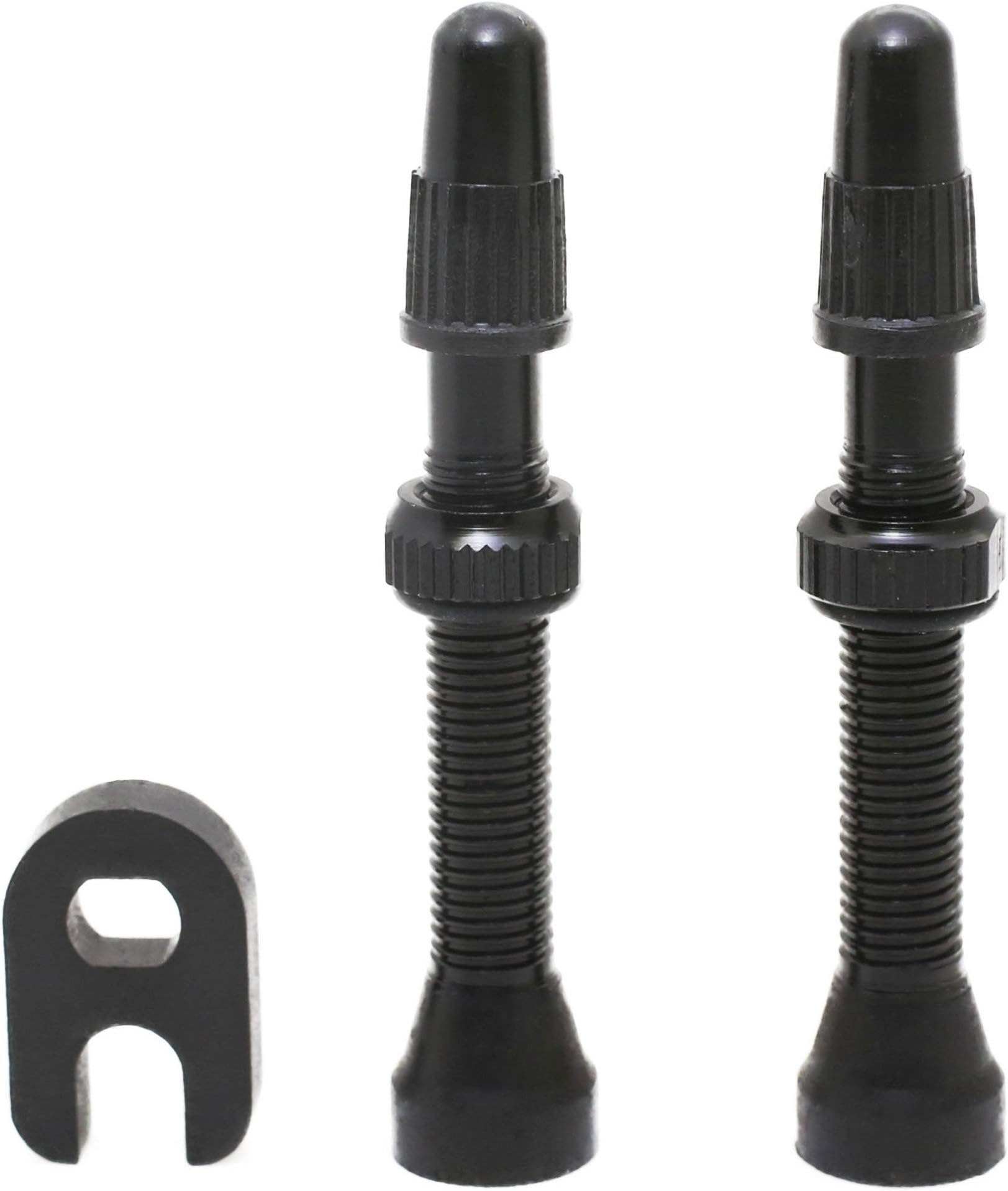 RSN Sports 2X Bike Tubeless Presta Valves Stem Aluminum Hi Flo 40mm Universal Red/Black