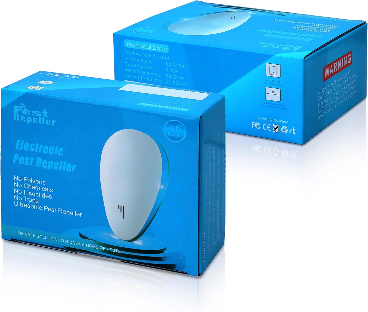 9IUoom Ultrasonic Pest Repeller 6 Pack, Ultrasonic Pest Repellent, Indoor Pest Repellent Plug in for Insects, Pest Control for Home, Office, Kitchen, Warehouse, Hotel, Garage : Garden & Outdoor