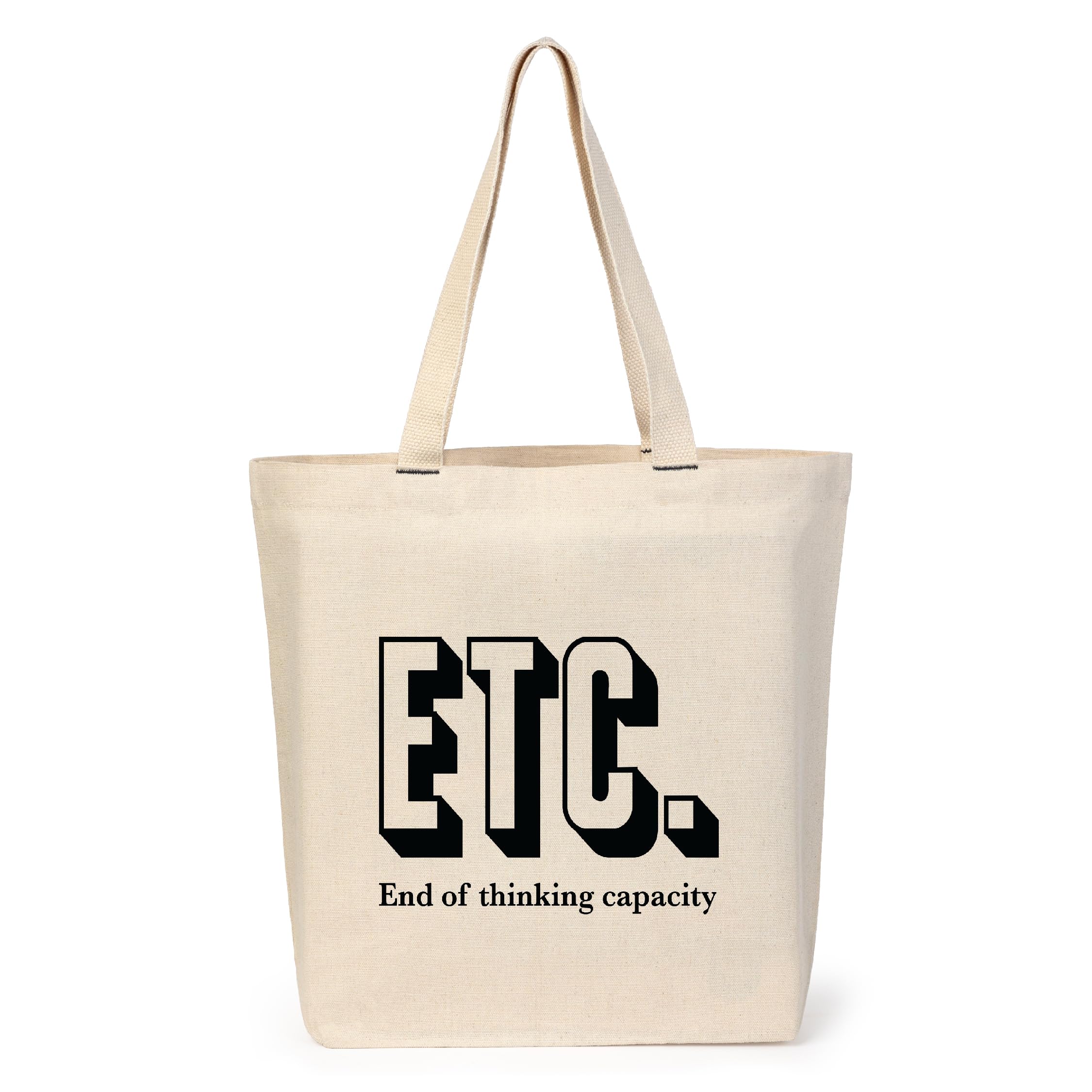 Amazon Brand-Eono, 100% Cotton Cloth Bag, Pack of 1,Reusable Tote Bags, Shopping Bag For Grocery, Vegetable Bag For Shopping, Aesthetic Carry Bag, Aesthetic Bags For College, Folding Bag -End Thinking