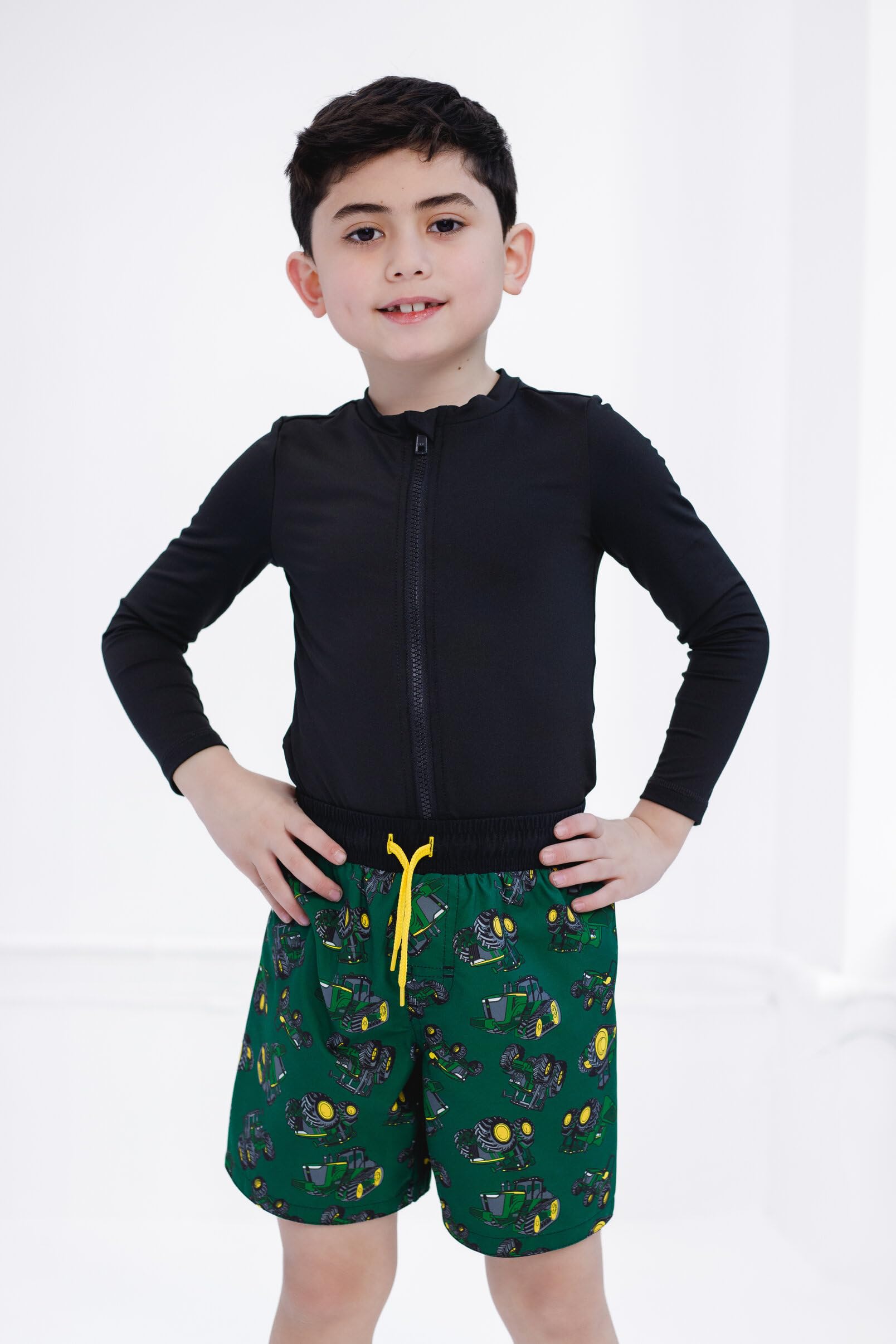 John Deere Badehose mit LSF 50+, mit Kordelzug, für Kleinkinder bis kleine Kinder, Größen 2T - 7