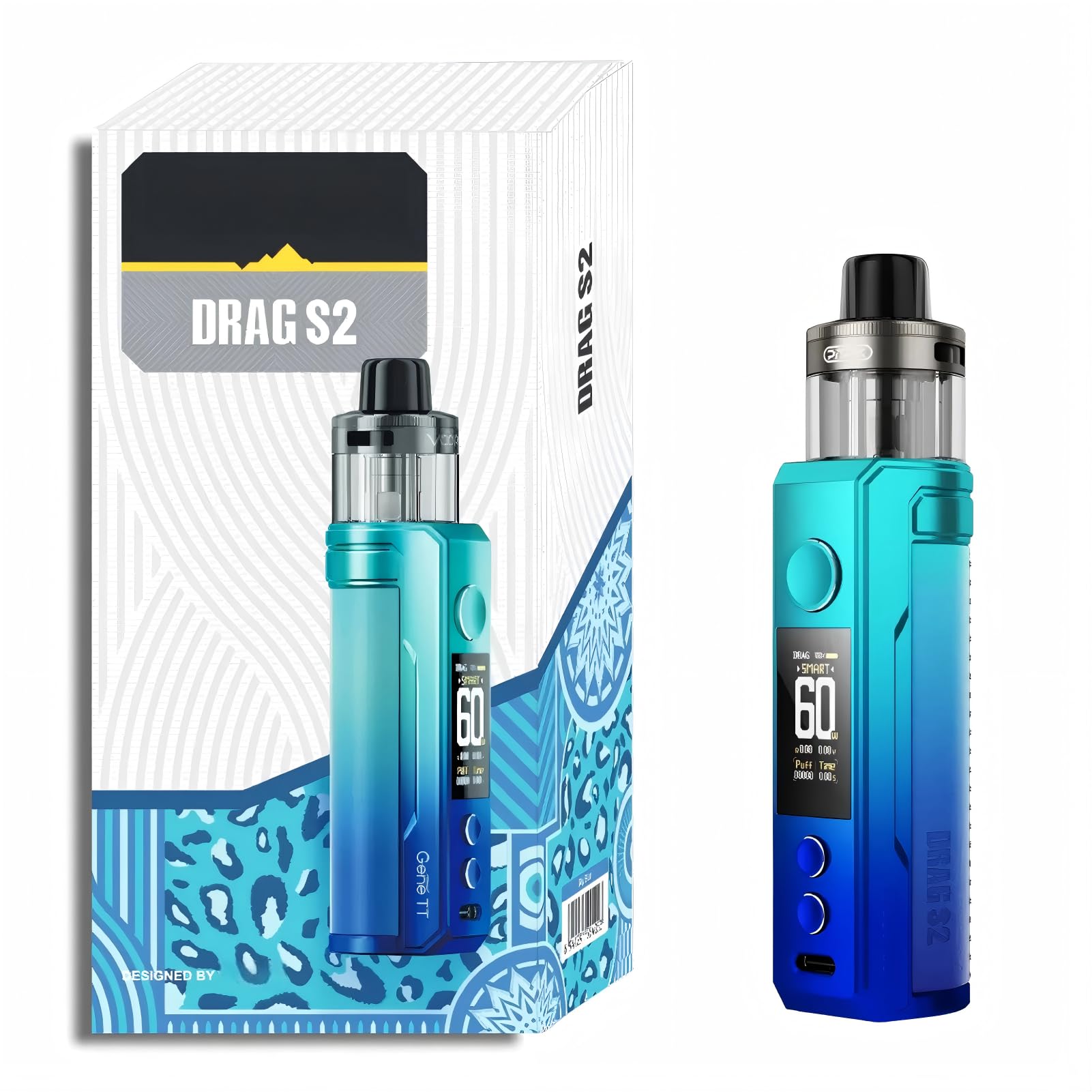 For VOOPOO Drag S2 Kit avec batterie intégrée de 2500 mAh, 5ml No Nicotine