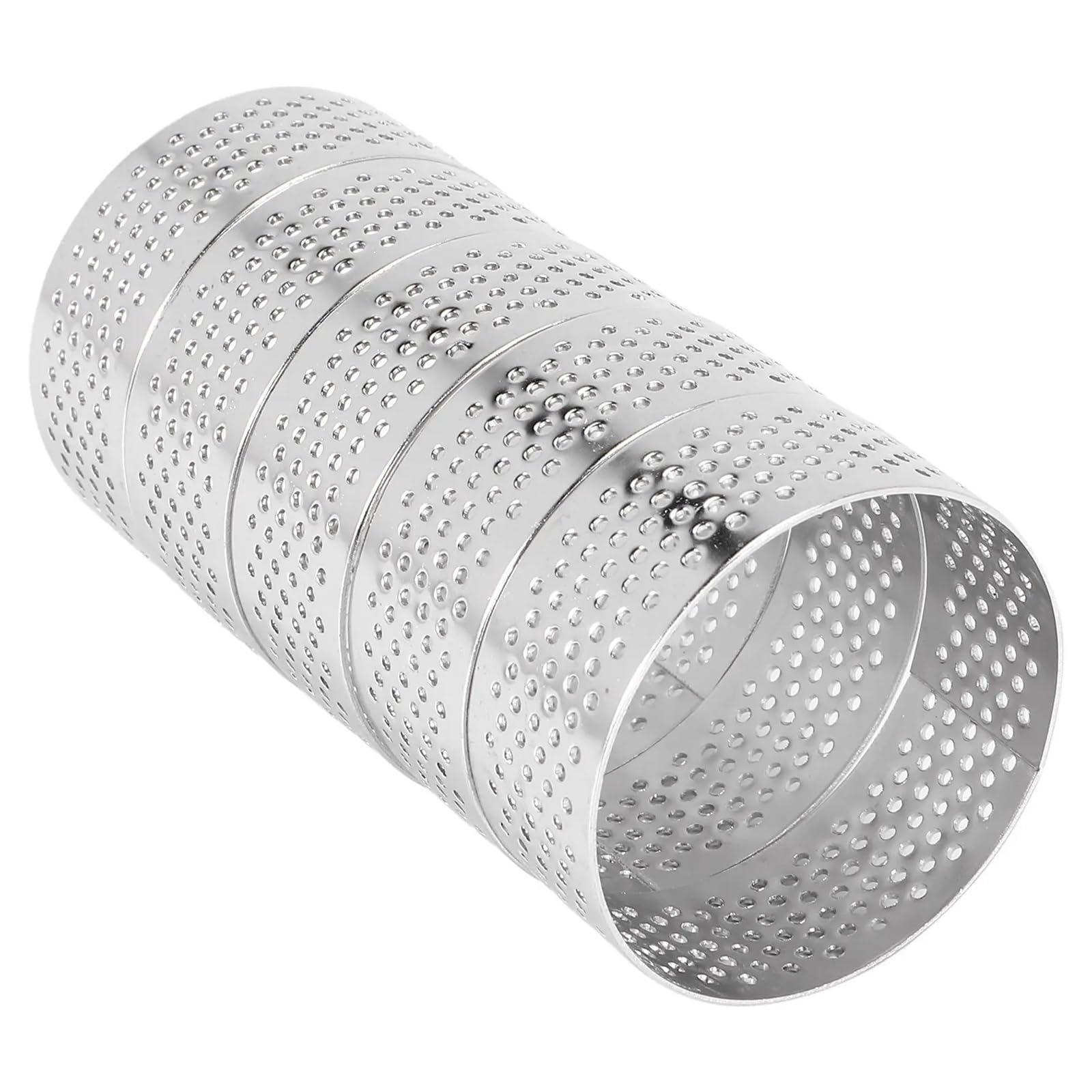 Cadre Patisserie Anneau à Tarte perforé en Acier Inoxydable, Anneau à Mousse perforé de 5cm, Anneaux Ronds à Tarte for la Cuisson des Anneaux à Dessert(20 pcs)