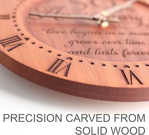 Miniatura 3 de Treble Bee Reloj personalizado para el 45 aniversario, reloj de madera grabado, regalo para el 45 aniversario de boda de pareja, aniversario de oro,