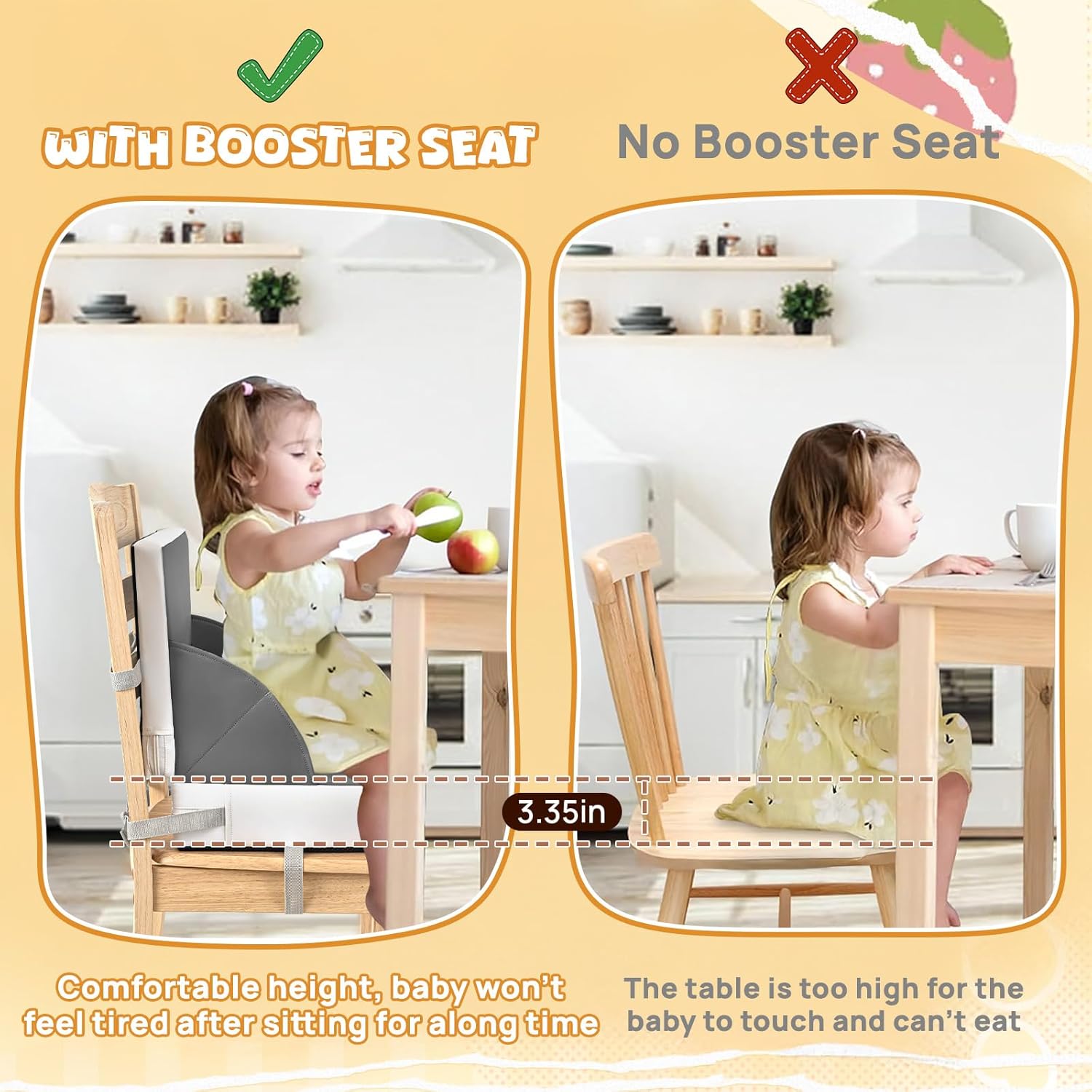 Portable Toddler Booster Seat for Dining Table, Adjustable Lightweight Toddler Chair for Travel, Compact Design, Easy to Clean (Grey) image 5 of 6 B0D7HMV8WD