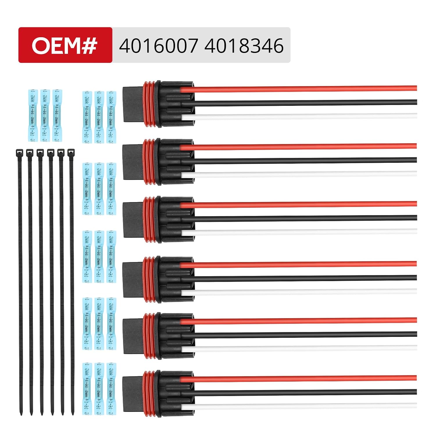 JAVIK Pulse Bus Bar Power Plug Pigtail Connector Fit for Polaris Ranger RZR General 570 1000 900 PRO RS1 Xpedition PRO-XD 2019-2024,OEM#4016007 4018346 (Red/Black/White)