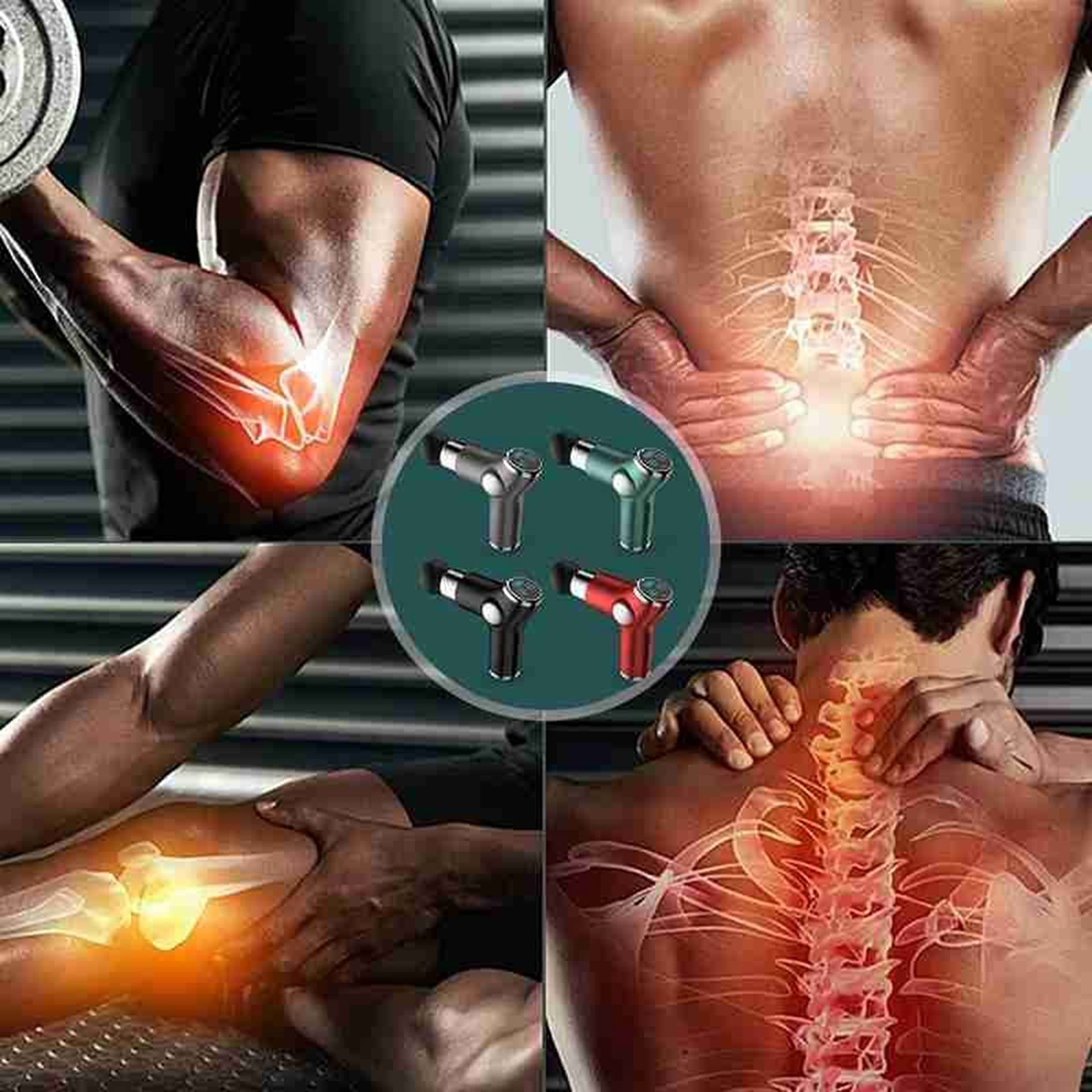ERNZI Mini Pistola de Fascia LCD Pistola de Masaje Recargable USB Relajación Muscular Equipo de Fitness portátil Masajeador Masaje Muscular Corporal Alivio del Dolor de Fitness,Verde