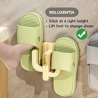 Vista 3 de 4 Pack Wall Mounted Shoe Rack - Premium Hanging Shoe Organizer Shelf with Sticky Hanging Mounts, Door Shoe Hangers with Hooks for Slippers Storage