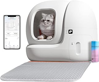 PETKIT Extra Large Self Cleaning Smart Cat Litter Box with Mat for Multi Cats, Automatic, xSecure Integrated Safety Protection/APP Control, 76L