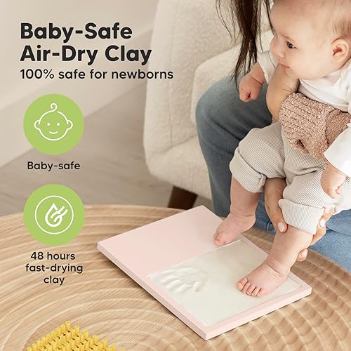 Miniatura 2 de Kit de huellas y manos para bebés, kit de huellas de bebé, recuerdo de bebé, regalos de baby shower para mamá, marco de fotos de bebé para niños y