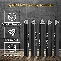 Vista 2 de Juego de 5 piezas de soporte de insertos de torneado de carburo indexable para tornos de mecanizado, 5 piezas de herramientas de torno de metal