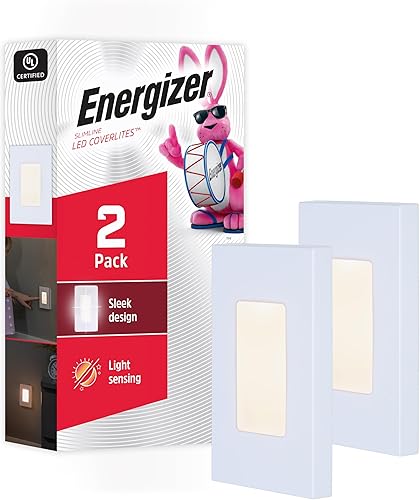 Energizer Slimline CoverLite - Luz nocturna LED para enchufar, del anochecer al amanecer, cubierta de enchufe moderna, certificado UL, ideal para