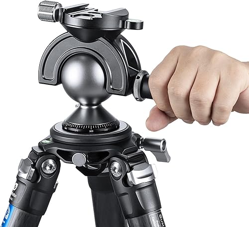 Miniatura 9 de LEOFOTO Cabezal de bola MH-60 con control de manillar compatible con Arca Ideal para tiro al objetivo..