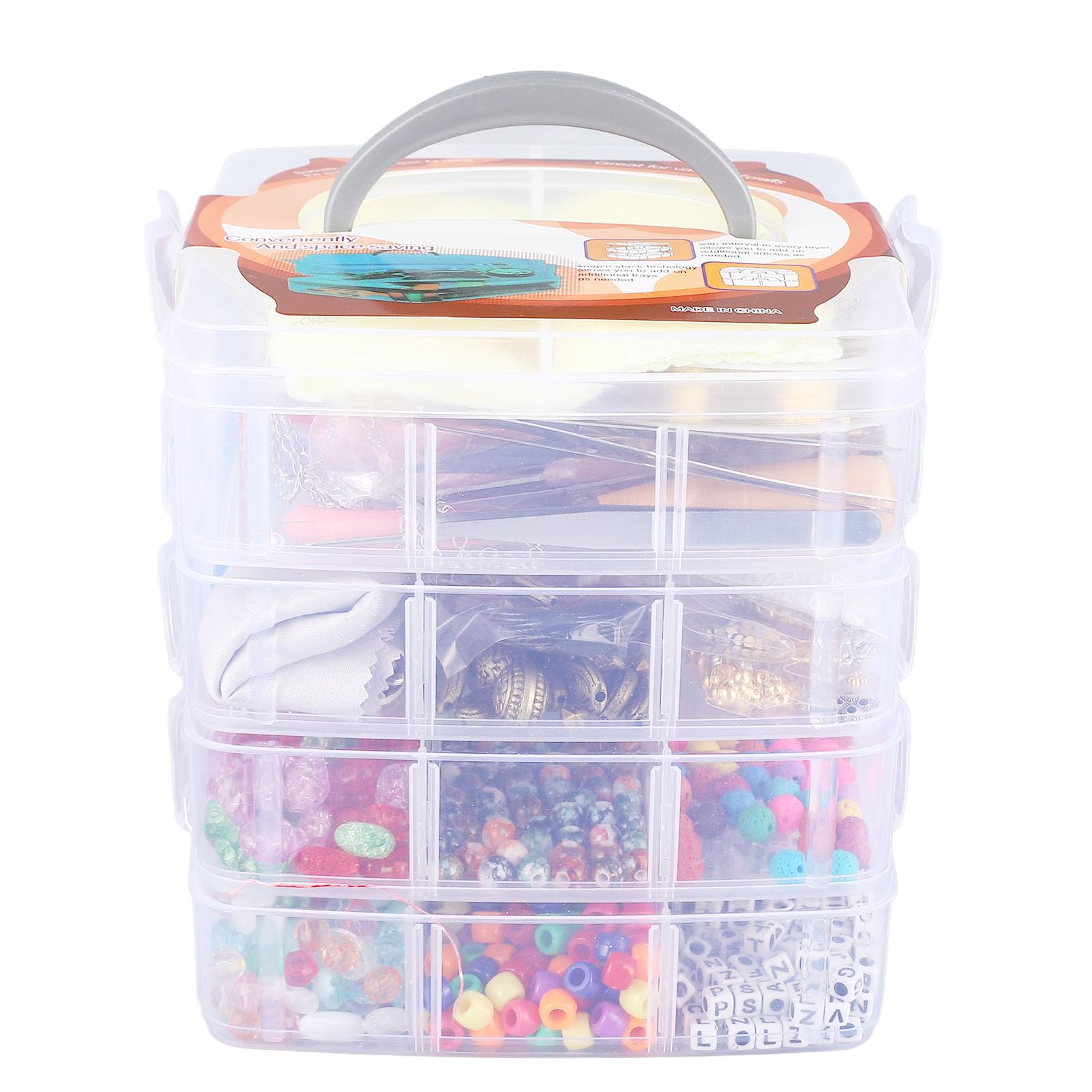 Kit para hacer pulseras de cuentas, juego de manualidades de joyería con 1300 cuentas acrílicas coloridas, cuentas de íris para pulseras, collares, pendientes, incluye 32